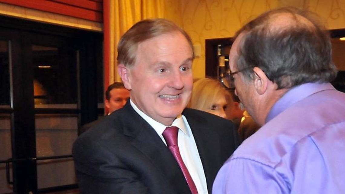 Robert Pittenger greets supporters at the Charlotte Marriott SouthPark in 2012 in Charlotte, North Carolina. He is North Carolina’s wealthiest member of Congress, according to a 2015 review of financial disclosure records by the Center for Responsive Politics.