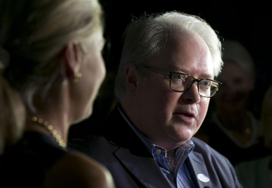 U.S. Rep. George Holding talks with supporters after being declared the winner in the 2nd District primary election on June 7, 2016 at the Hibernian Pub in Raleigh, N.C.