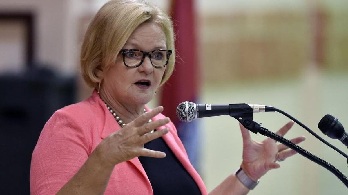 U.S. Senator Claire McCaskill spoke at a recent town hall at the Truman Memorial Building in Independence.