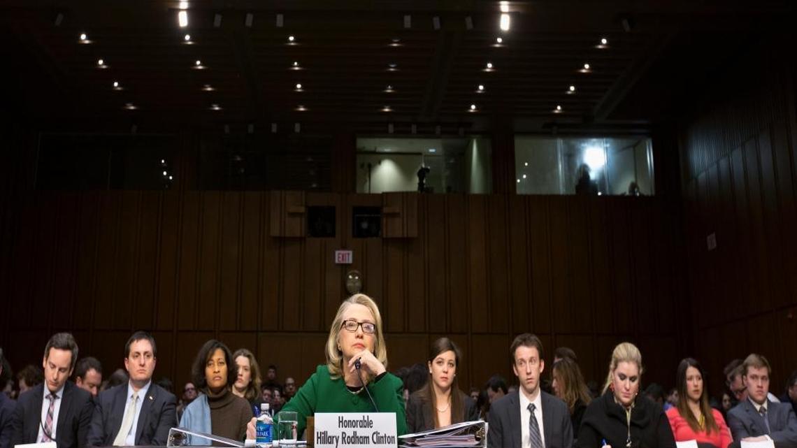 Secretary of State Hillary Clinton testifies on Capitol Hill in Washington before the Senate Foreign Relations Committee hearing on the deadly September attack on the U.S. diplomatic mission in Benghazi, Libya, that killed Ambassador Chris Stevens and three other Americans.