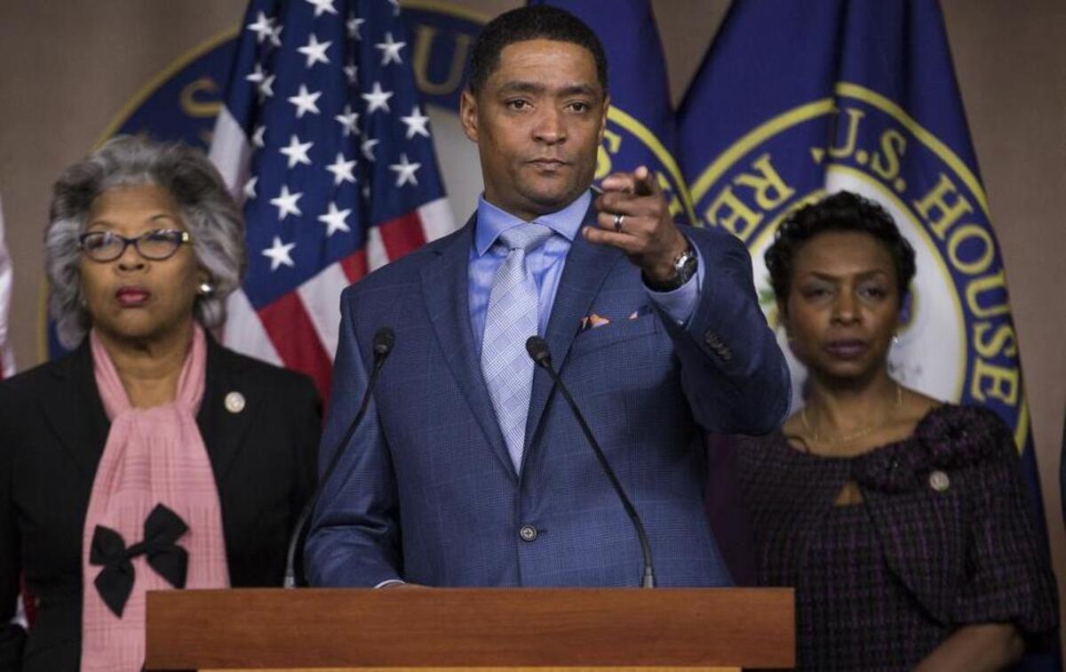 Congressional Black Caucus Chairman Rep. Cedric Richmond, a Louisiana Democrat, speaks during a news conference on Capitol Hill in Washington, Jan. 5, 2017.
