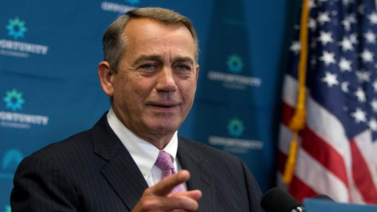 
Outgoing House Speaker John Boehner of Ohio acknowledges a reporter during a news conference on Capitol Hill in Washington, Tuesday, Sept. 29, 2015.

