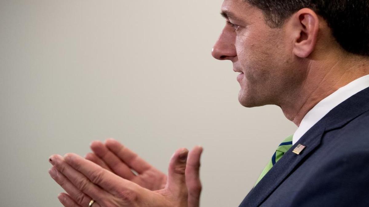 House Speaker Paul Ryan of Wisconsin speaks during a news conference on Capitol Hill in Washington, Tuesday, Sept. 27, 2016, following a closed-door meeting of House Republicans.