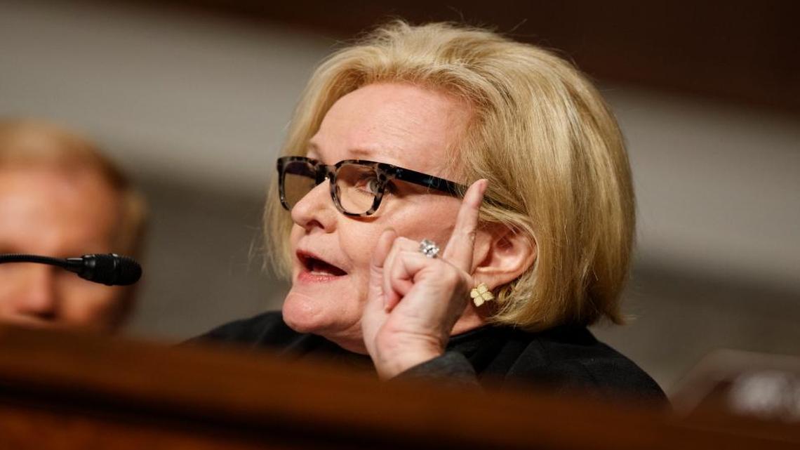 Sen. Claire McCaskill of Missouri, shown speaking on Capitol Hill in Washington, Thursday, Jan. 5, 2017, is among the Democrats up for re-election in 2018. Liberals warn of primary challenges if Democrats don’t do their best to take on President Donald Trump and the Republicans in Congress.