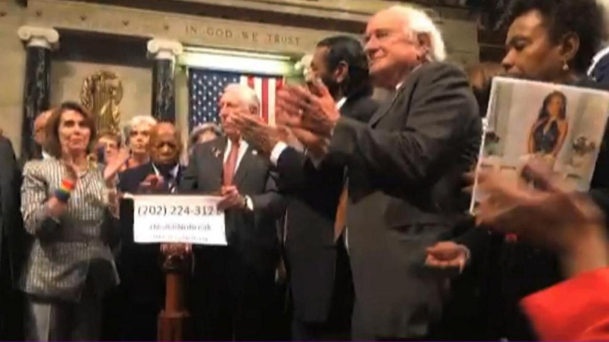 Rep. Scott Peters’ live stream via the Periscope app became a primary source for people wanting to watch the House Democrats’ gun control sit-in. Here, it shows Rep. John Lewis, D-Ga., speaking on the House floor. C-SPAN, the network that broadcasts House activities, lost its official feed when the House cameras were turned off. But it eventually tapped into Peters’ Periscope feed for its broadcasts.