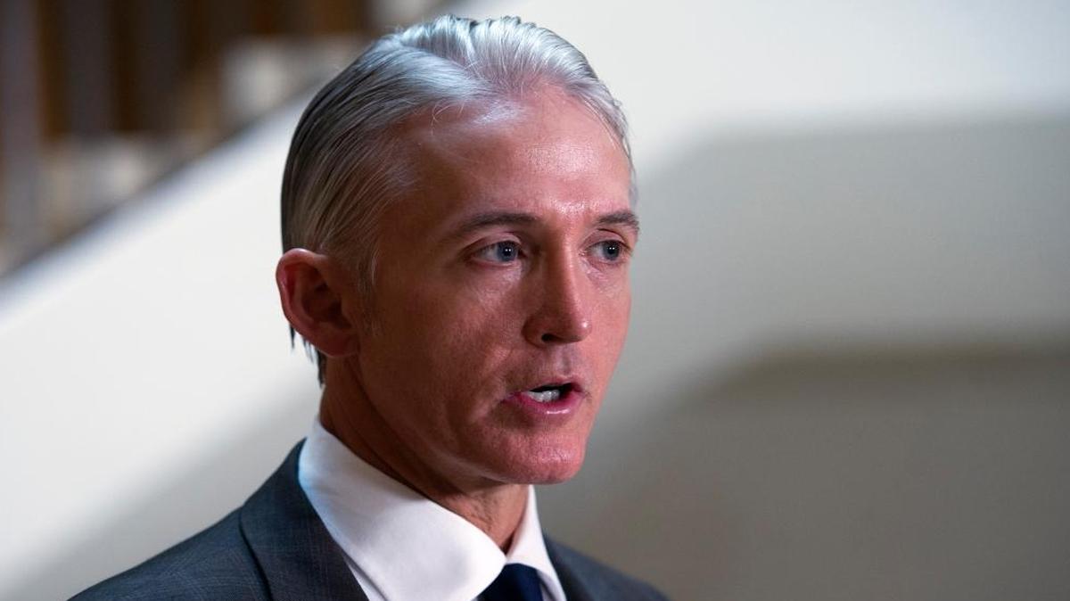 
House Select Committee on Benghazi Chairman Trey Gowdy, R-S.C., talks with the news media before walking to a hearing room to hear testimony from Jake Sullivan, former Hillary Clinton aide during her tenure as Secretary of State, before a House panel on the Benghazi investigation on Capitol Hill in Washington, Friday, Sept. 4, 2015. 
