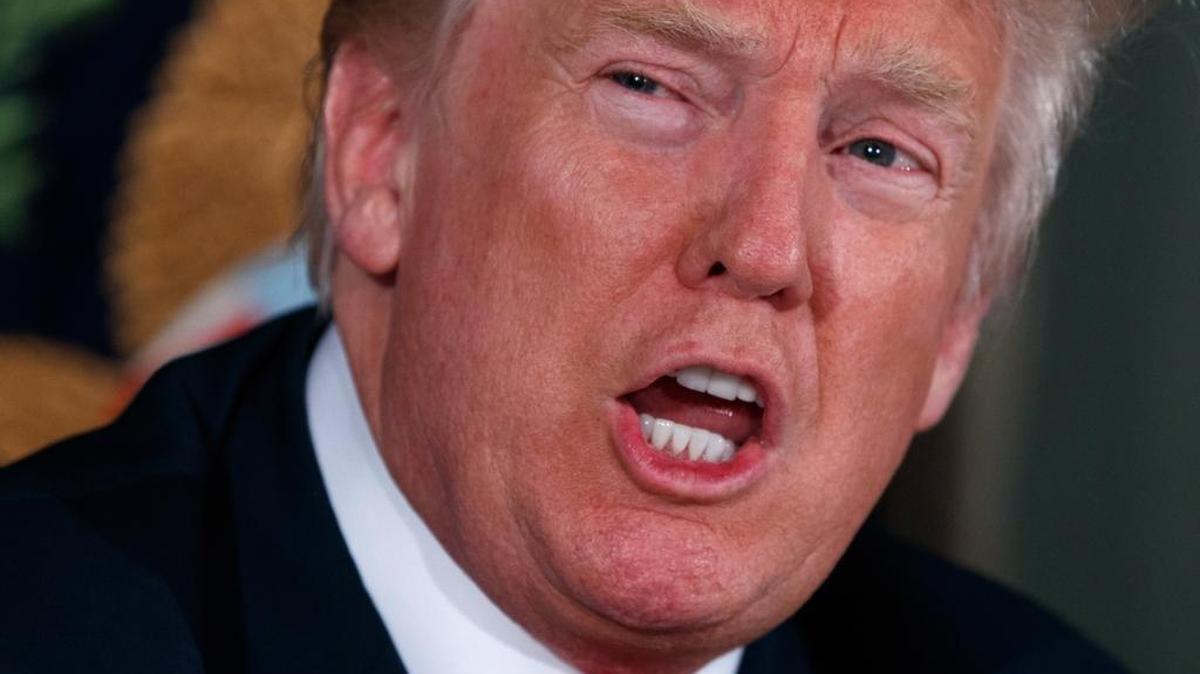 President Donald Trump talks about North Korea during a briefing on the opioid crisis, Tuesday, Aug. 8, 2017, at Trump National Golf Club in Bedminster, N.J.