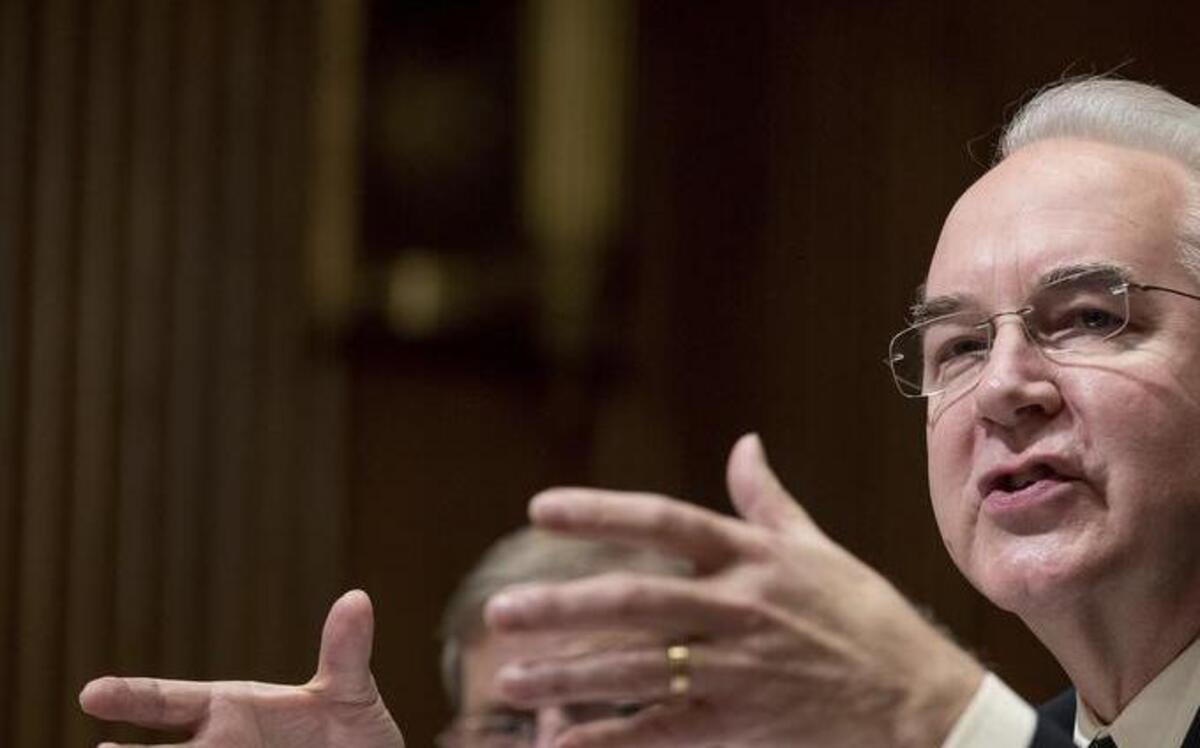 Health and Human Services Secretary-designate, Rep. Tom Price, R-Ga., right, accompanied by Sen. Johnny Isakson, R-Ga., testifies on Capitol Hill in Washington, Tuesday, Jan. 24, 2017, at his confirmation hearing before the Senate Finance Committee.
