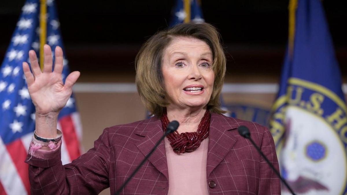 House Minority Leader Nancy Pelosi of California updates reporters as Congress works to meet deadlines for funding the government on Friday, Dec. 11, 2015, on Capitol Hill in Washington.
