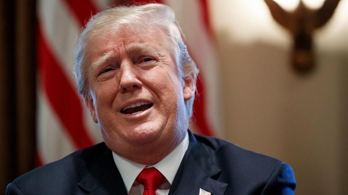 President Donald Trump speaks during a cabinet meeting at the White House Wednesday.