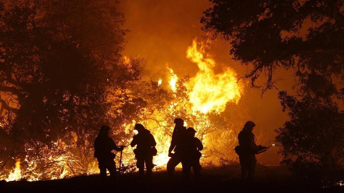 A wildfire burned north of Big Sur near California's Central Coast, photo taken in the west of Cachagua, Calif., on Aug. 2, 2016.