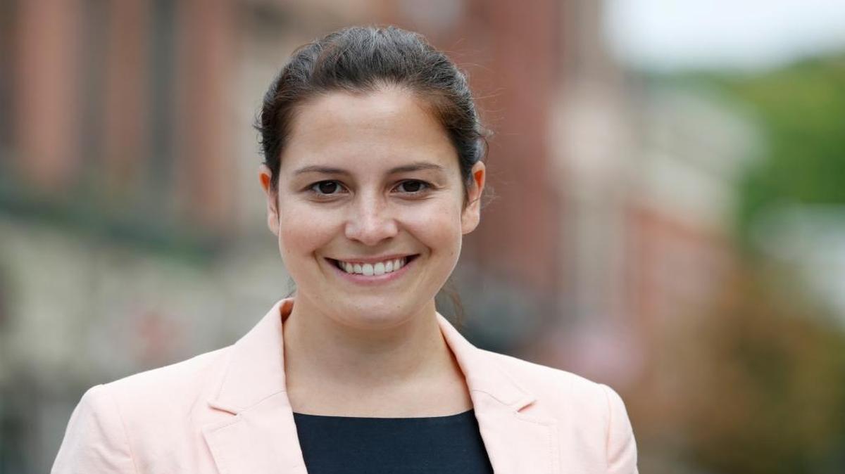 Republican Elise Stefanik poses on Wednesday, Aug. 27, 2014, in Ballston Spa, N.Y., during her campaign. Stefanik, a freshman representative, was among the millennials who testified Wednesday, Nov. 18, to a hearing of the Joint Economic Committee of Congress about the challenges facing her generation.