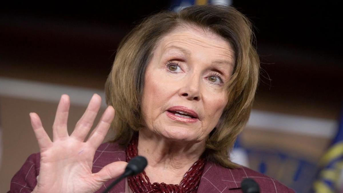House Minority Leader Nancy Pelosi of California updates reporters as Congress works to meet deadlines for funding the government, Friday, Dec. 11, 2015, on Capitol Hill in Washington.