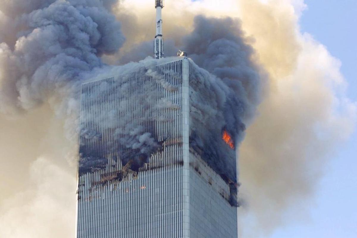 Fire and smoke billow from the north tower of New York’s World Trade Center on Tuesday, Sept. 11, 2001, after terrorists crashed two hijacked airliners into the World Trade Center and brought down the twin 110-story towers.