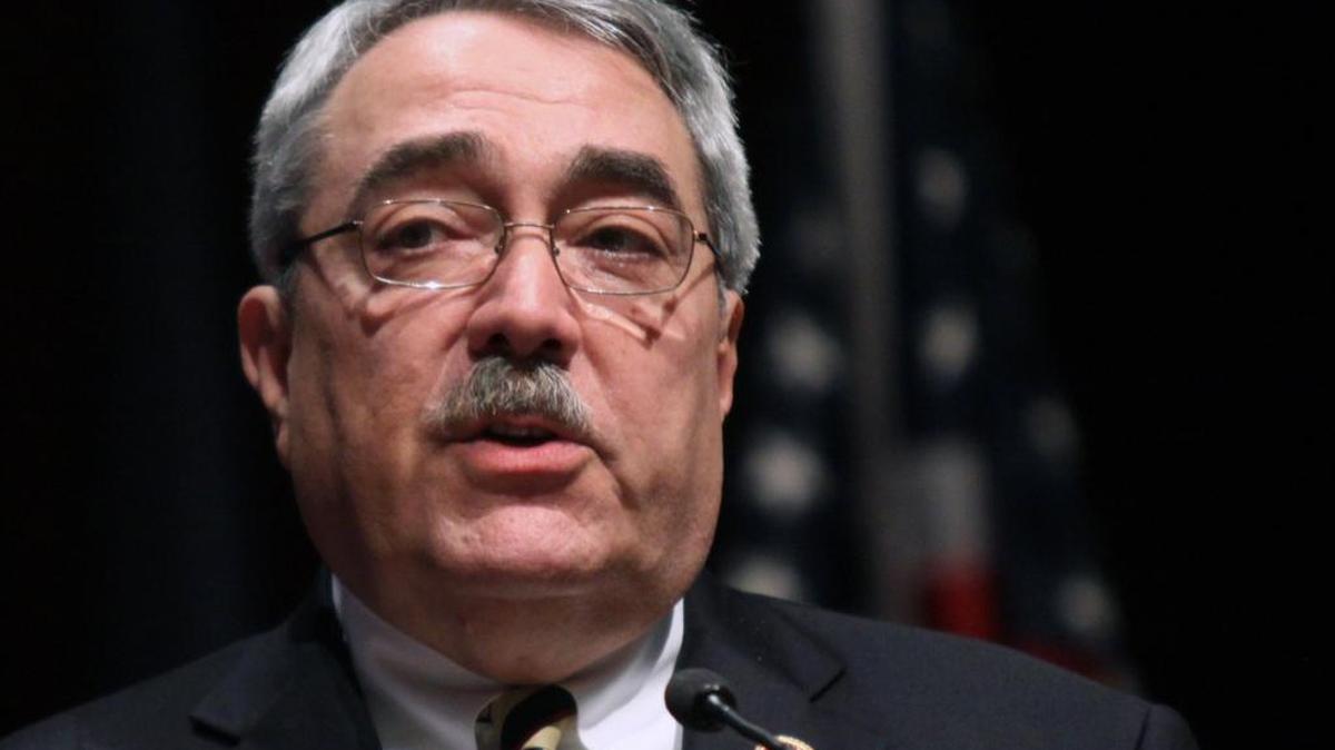 FILE - In this Jan. 6, 2015 file photo, Congressional Black Caucus Chairman Rep. G.K. Butterfield, D-N.C., speaks on Capitol Hill in Washington, D.C. Butterfield is at the helm of the black caucus during a critical presidential year, increasingly marked by racially-charged violence and protests, and divisive political debate over gun control and national security.