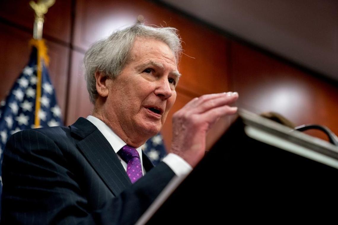 Rep. Walter Jones, R-N.C., speaks during a news conference where members of Congress introduced legislation to curb sexual harassment in the workplace on Wednesday, Dec. 6, 2017, in Washington.