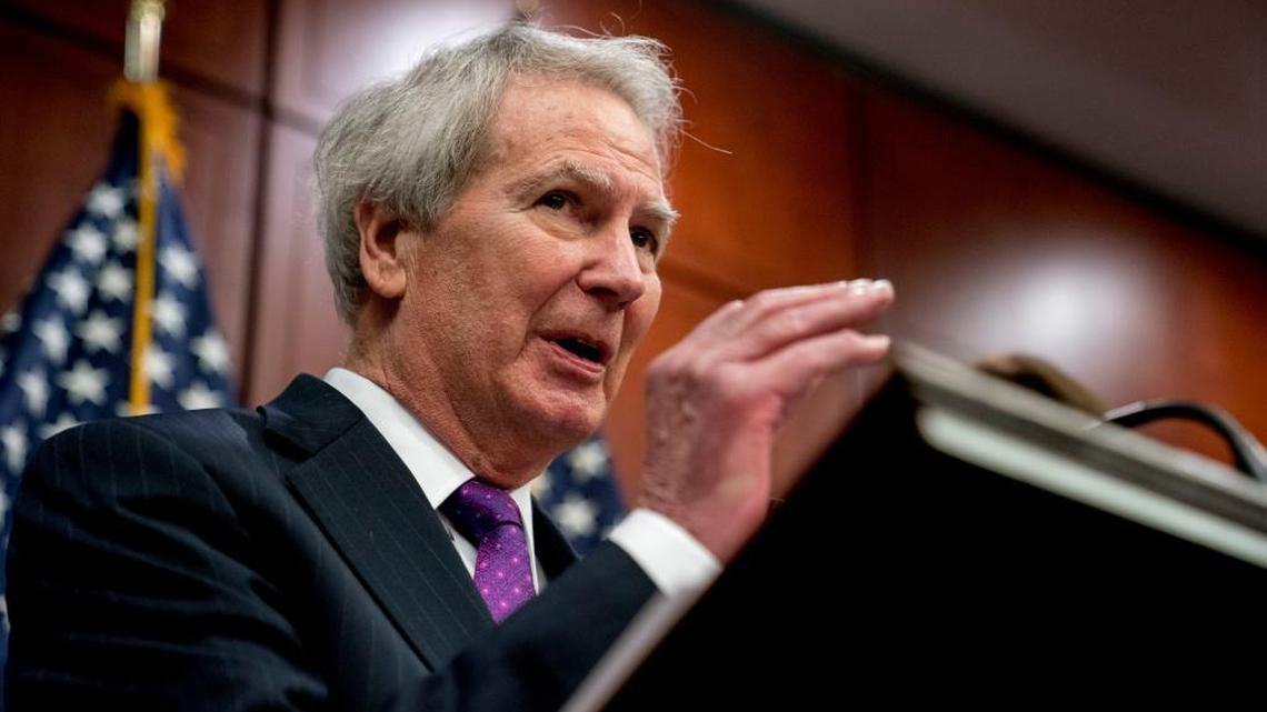 Rep. Walter Jones, R-N.C., speaks during a news conference on Wednesday, Dec. 6, 2017, in Washington. Jones will miss the end of the 2017-18 congressional term with an illness.