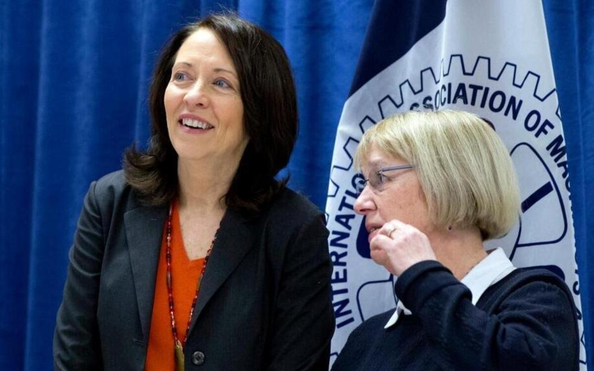 Sens. Patty Murray and Maria Cantwell, both D-Wash., want the Trump administration to allow states to tax and sell recreational marijuana. They are pictured at a campaign event for Democratic presidential candidate Hillary Clinton in Everett, Wash., on March 22, 2016.
