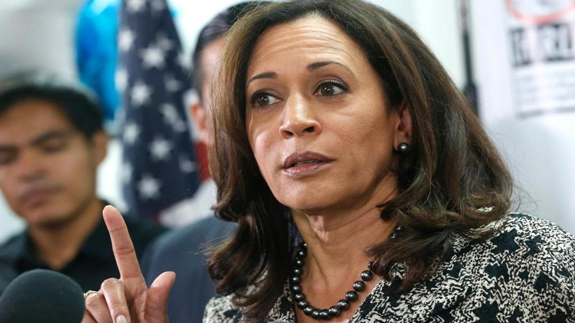 Senator-elect Kamala Harris speaks with immigrant families and their advocates, discussing the election results and the nation's future in Los Angeles, Thursday, Nov.10, 2016. (AP Photo/Nick Ut)