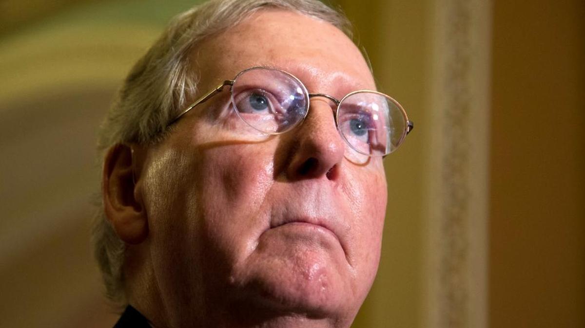 
Senate Majority Leader Mitch McConnell listens during a news conference on Capitol Hill in Washington, Tuesday.
