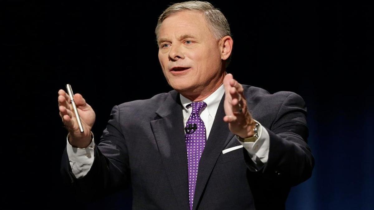 In this Oct. 13, 2016, file photo, U.S. Sen. Richard Burr, R-N.C. makes a comment during a live televised Senate debate with Democratic challenger Deborah Ross at UNC-TV studios in Research Triangle Park, N.C.