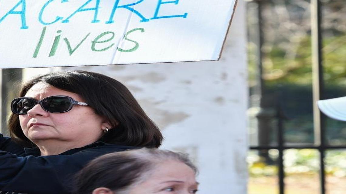 Affordable Care Act supporter Lucero Mesa during an ACA support rally at the South Carolina Governor's Mansion.