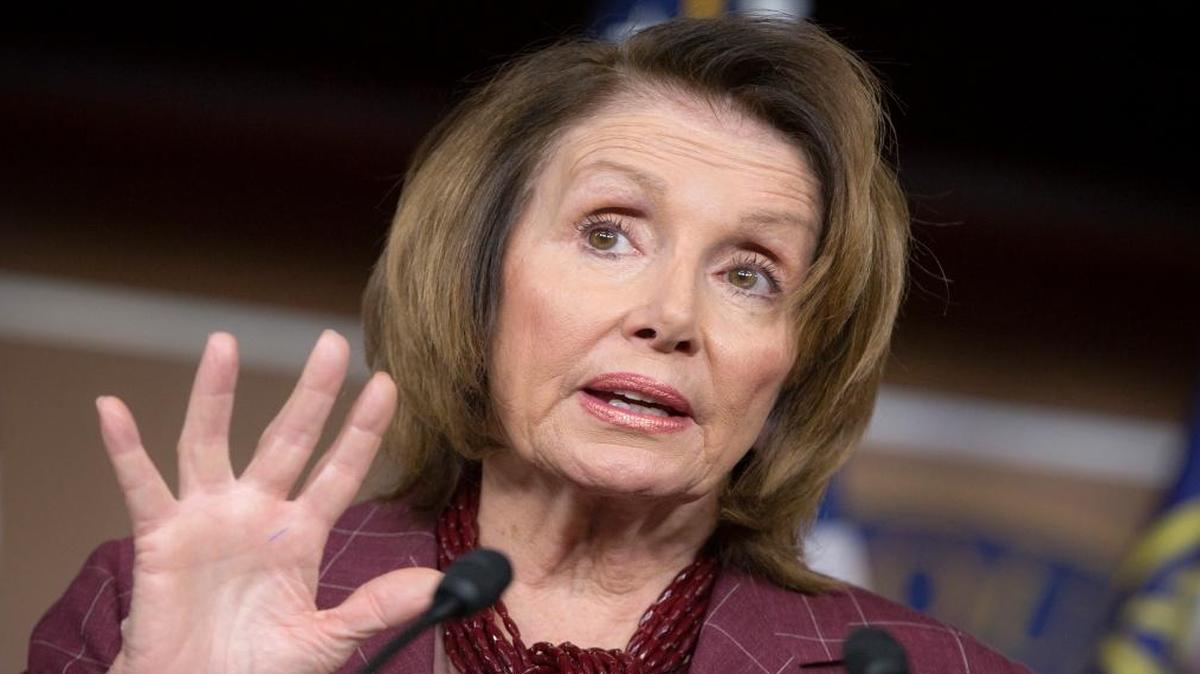 House Minority Leader Nancy Pelosi of California updated reporters as Congress worked to meet deadlines for funding the government, Friday, Dec. 11, 2015.