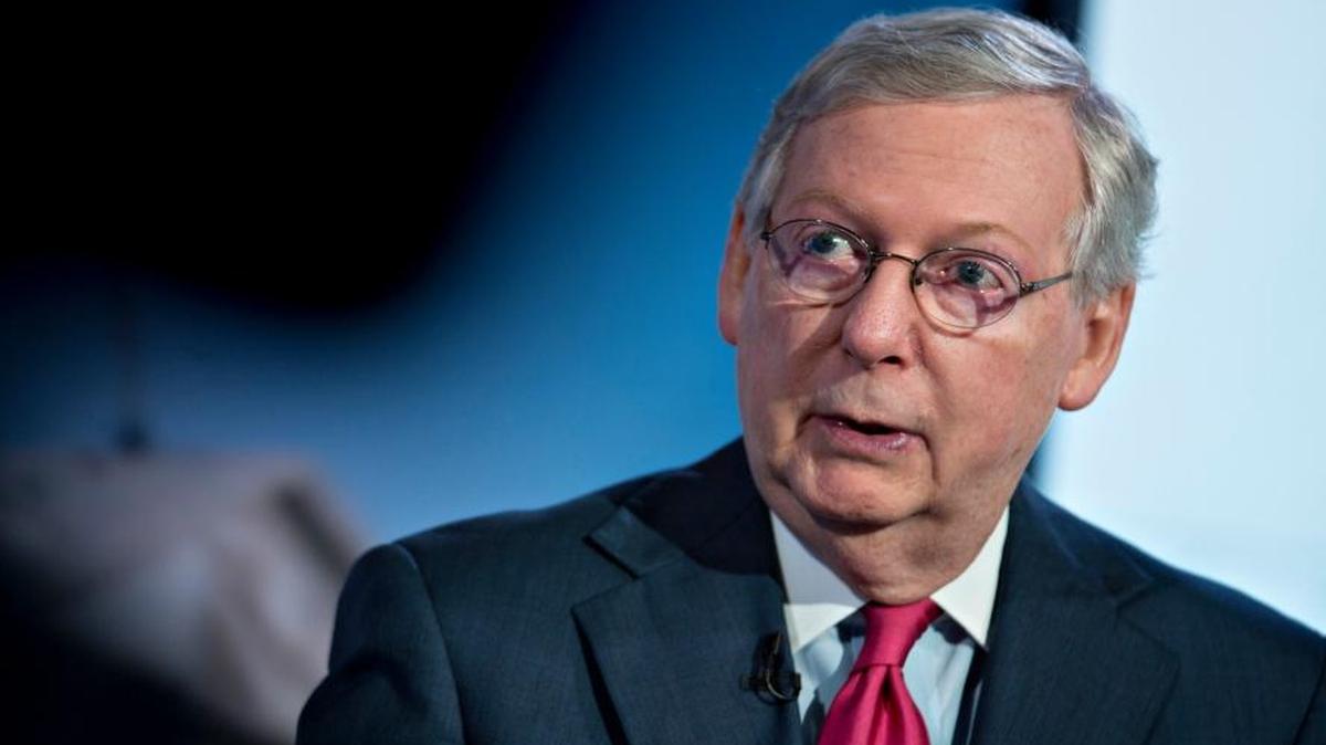 Senate Majority Leader Mitch McConnell, R-Ky., at a Bloomberg Television interview on Tuesday, May 16, 2017.