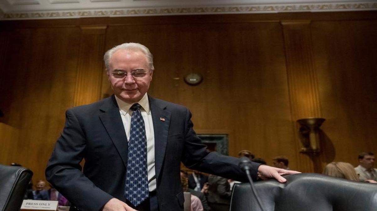 FILE - In this Jan. 24, 2017 file photo, Health and Human Services Secretary-designate, Rep. Tom Price, R-Ga., arrives on Capitol Hill in Washington, Tuesday, Jan. 24, 2017, to testify at his confirmation hearing before the Senate Finance Committee.