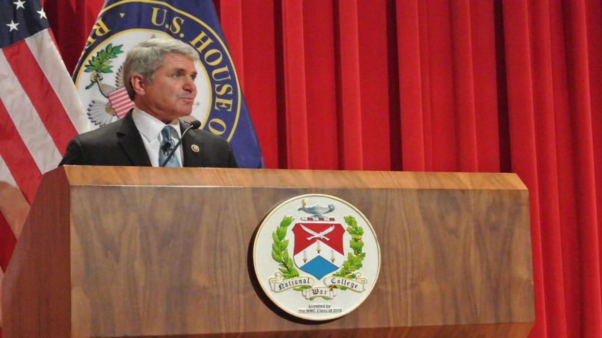Rep. Michael McCaul, R-Texas, speaks at the National Defense University in Washington, D.C., on Monday, Dec. 7, 2015. McCaul called for tightening the U.S. visa waiver program.