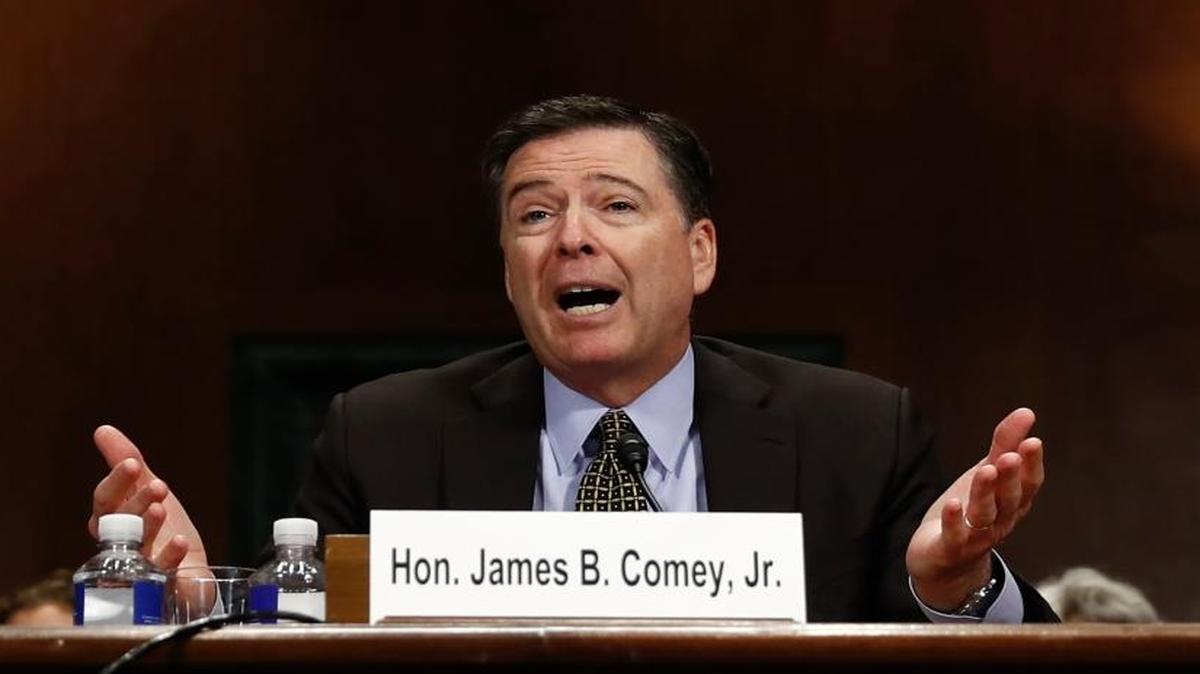 FBI Director James Comey testifies Wednesday, May 3, 2017, before the Senate Judiciary Committee.