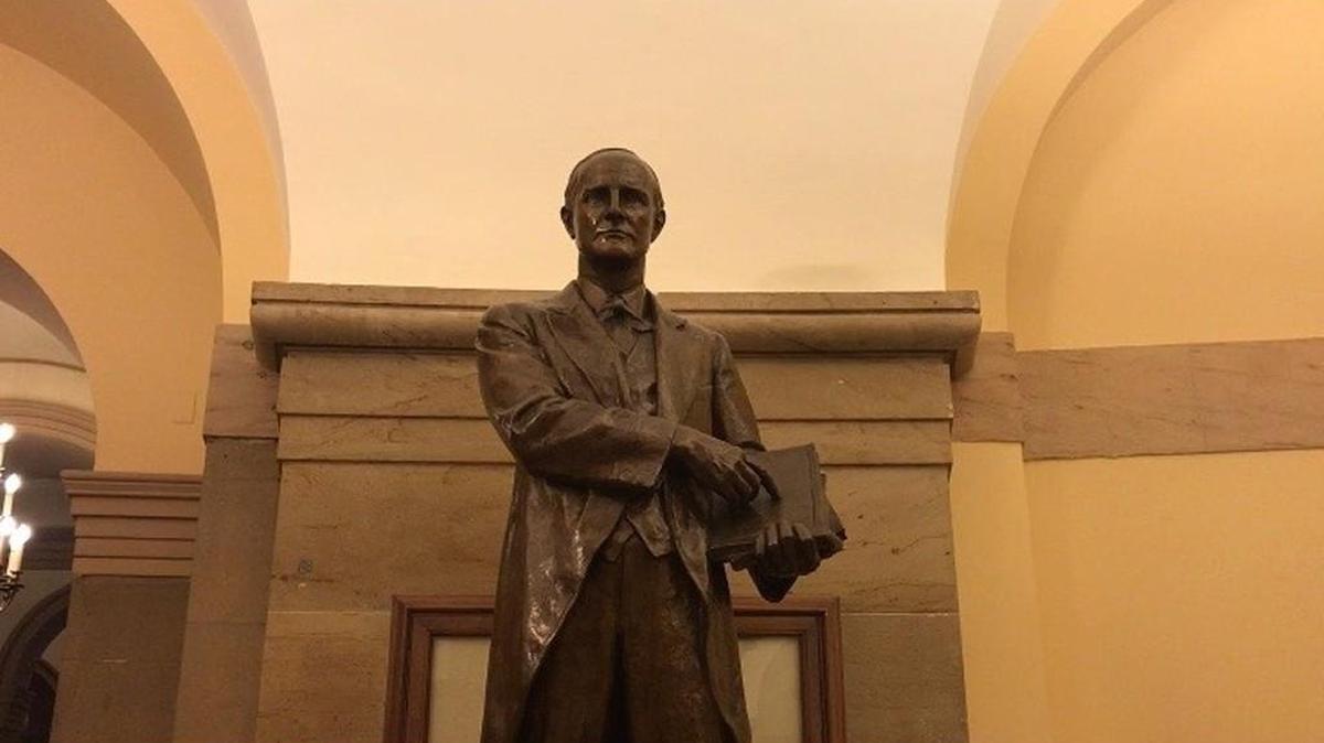 A statue of Charles Aycock stands in the U.S. Capitol Crypt. Aycock was governor of North Carolina from 1901 to 1905.