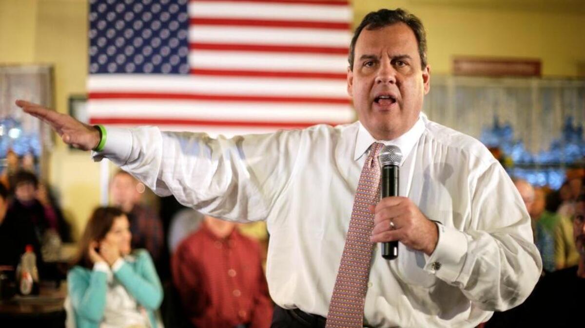 Republican presidential candidate, New Jersey Gov. Chris Christie, speaks during a meet and greet with local residentsin Bettendorf, Iowa.