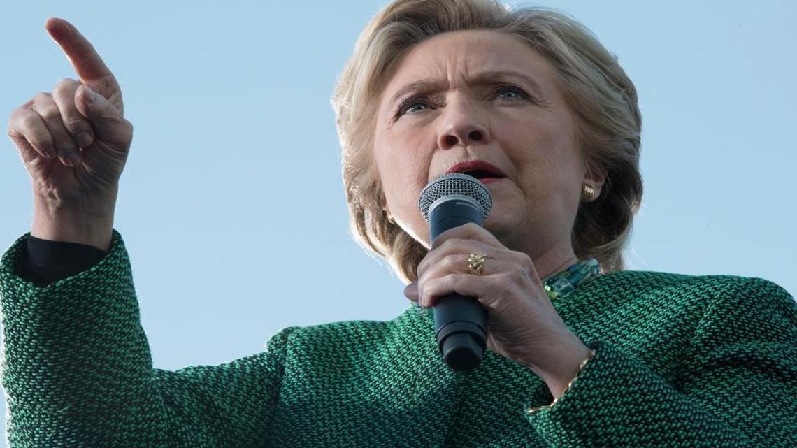 In this Sunday, Oct. 23, 2016, file photo, Democratic presidential candidate Hillary Clinton speaks at a campaign event in Charlotte, N.C. Poring over releases of private, stolen emails from Clinton’s campaign is becoming a grinding daily ritual in Washington.