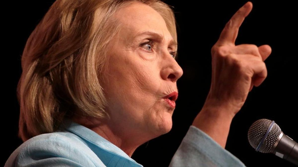 
Democratic presidential candidate Hillary Rodham Clinton speaks at the at the Iowa Democratic Wing Ding at the Surf Ballroom Friday in Clear Lake, Iowa

