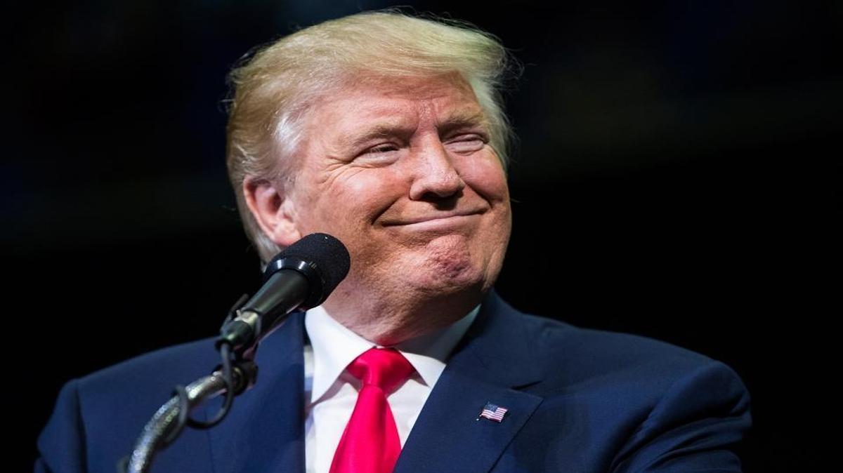 Republican Presidential nominee Donald J. Trump looks on during a rally at Mohegan Sun Arena in Wilkes-Barre Twp., Pa.