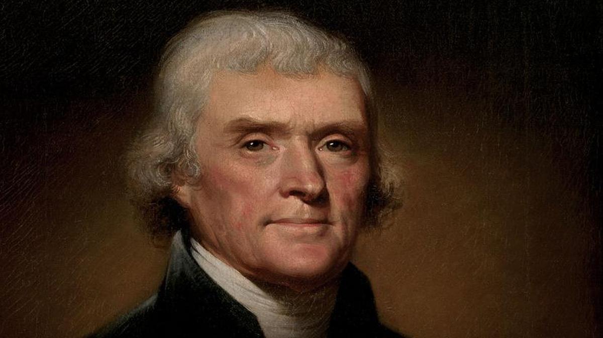 
Official Presidential portrait of Thomas Jefferson by Rembrandt Peale, circa 1800.
