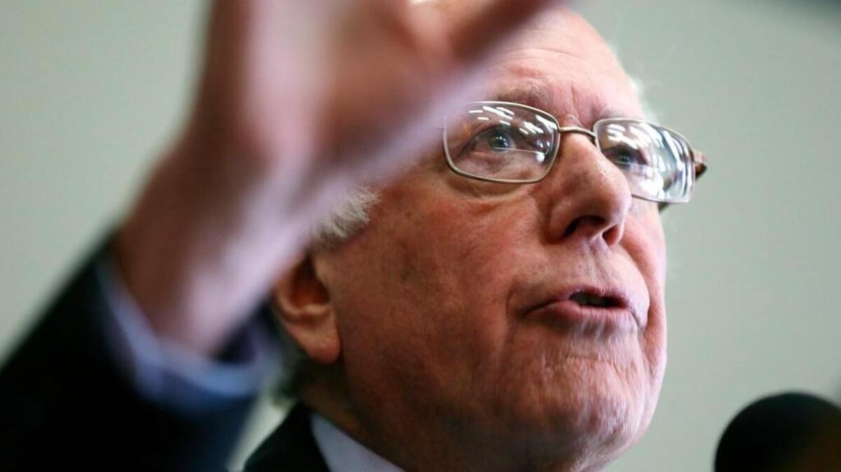 Democratic presidential candidate Bernie Sanders speaks during a town hall meeting at William Penn University on Monday, Oct. 19, 2015, in Oskaloosa, Iowa.