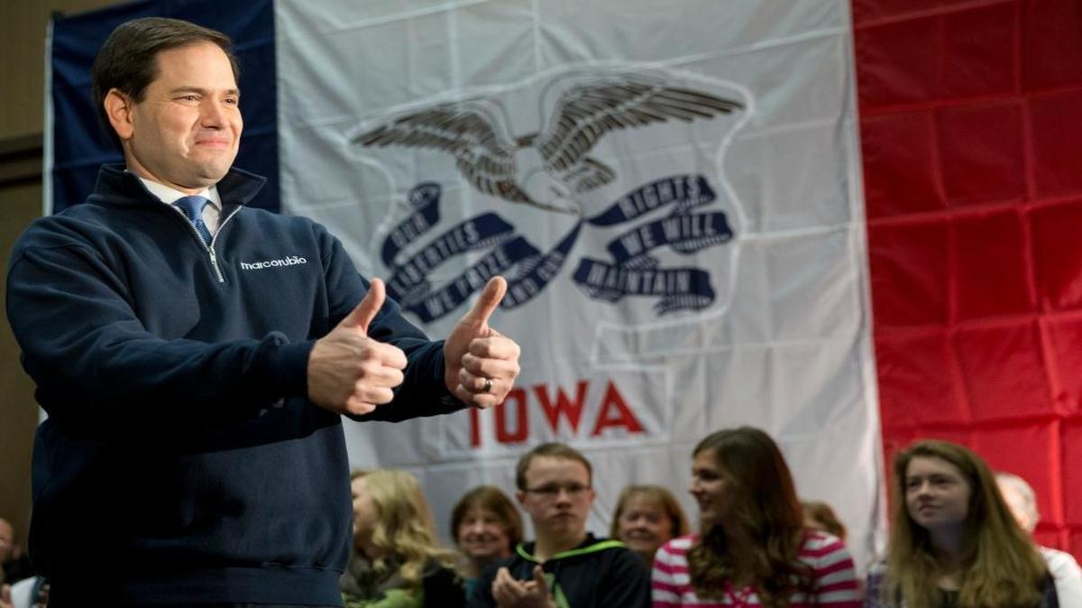 Republican presidential candidate Sen. Marco Rubio of Florida speaks during a town hall meeting Friday, Jan. 29, 2016, in Burlington, Iowa.