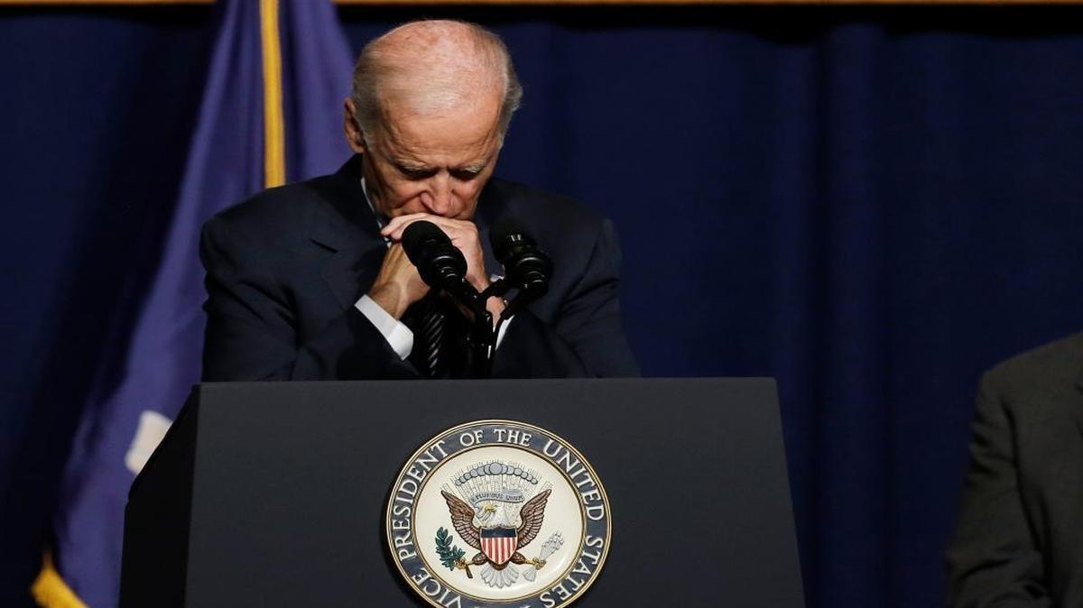
Vice President Joe Biden pauses while speaking at a labor rally Thursday, Sept. 10, 2015, in New York.
