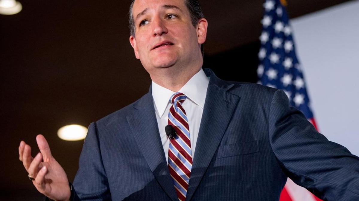 
FILE - In this June 18, 2015 file photo, Republican presidential candidate, Sen. Ted Cruz, R-Texas speaks in Washington. Cruz's recent poll results earned him a place in the first prime time Republican presidential debate, Thursday. 

