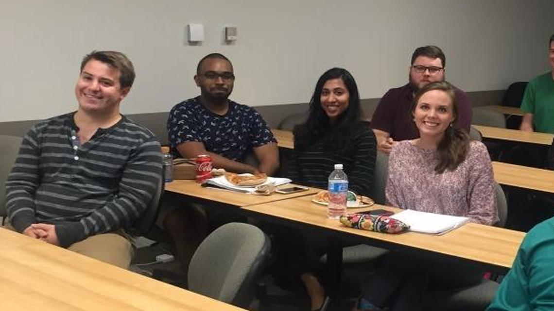 Virginia voters gathered for a McClatchy/George Mason University focus group to watch Mike Pence debate Tim Kaine in Farmville, Va., on Tuesday, Oct. 4, 2016