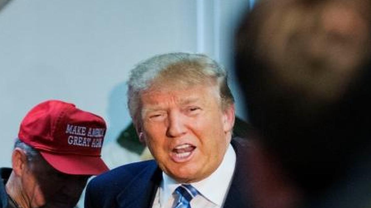 Republican presidential candidate Donald Trump at the Londonderry Lions Club in Londonderry, N.H.