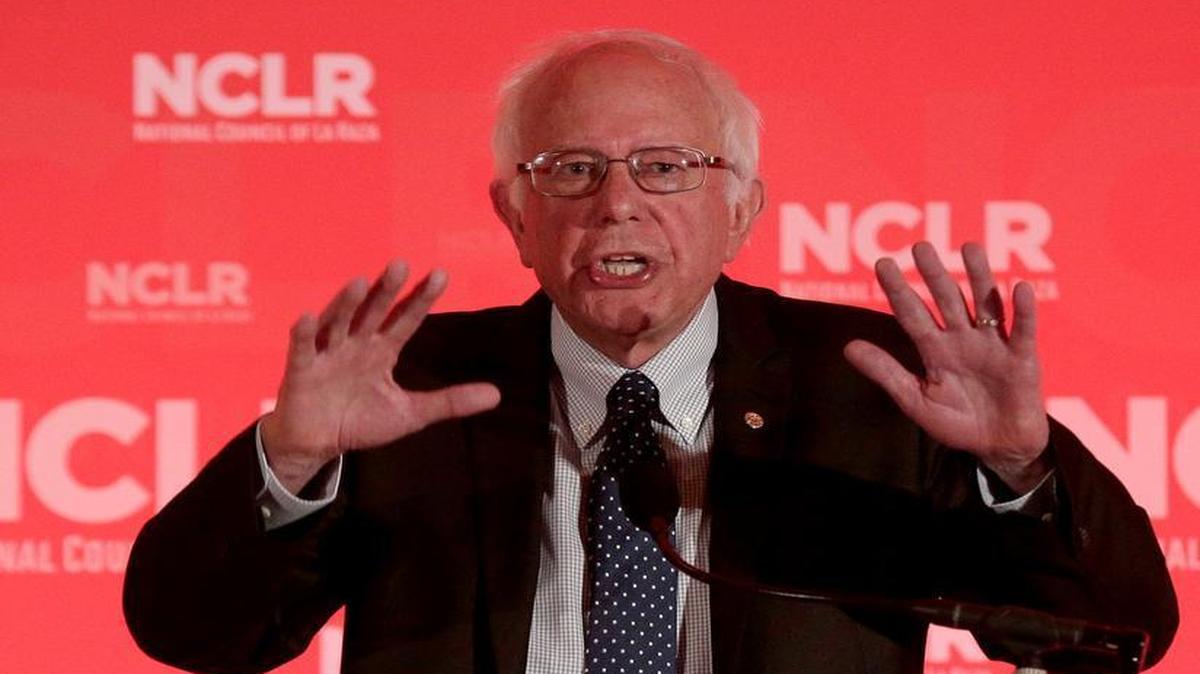 
Democratic presidential candidate Sen. Bernie Sanders, I-Vt., speaks at a the National Council of La Raza Annual Conference, Monday, July 13, 2015, in Kansas City, Mo. 
