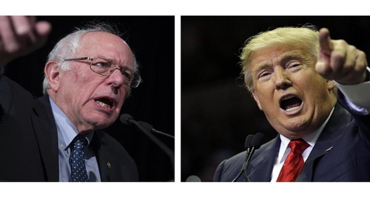 Democrat Bernie Sanders and Republican Donald Trump