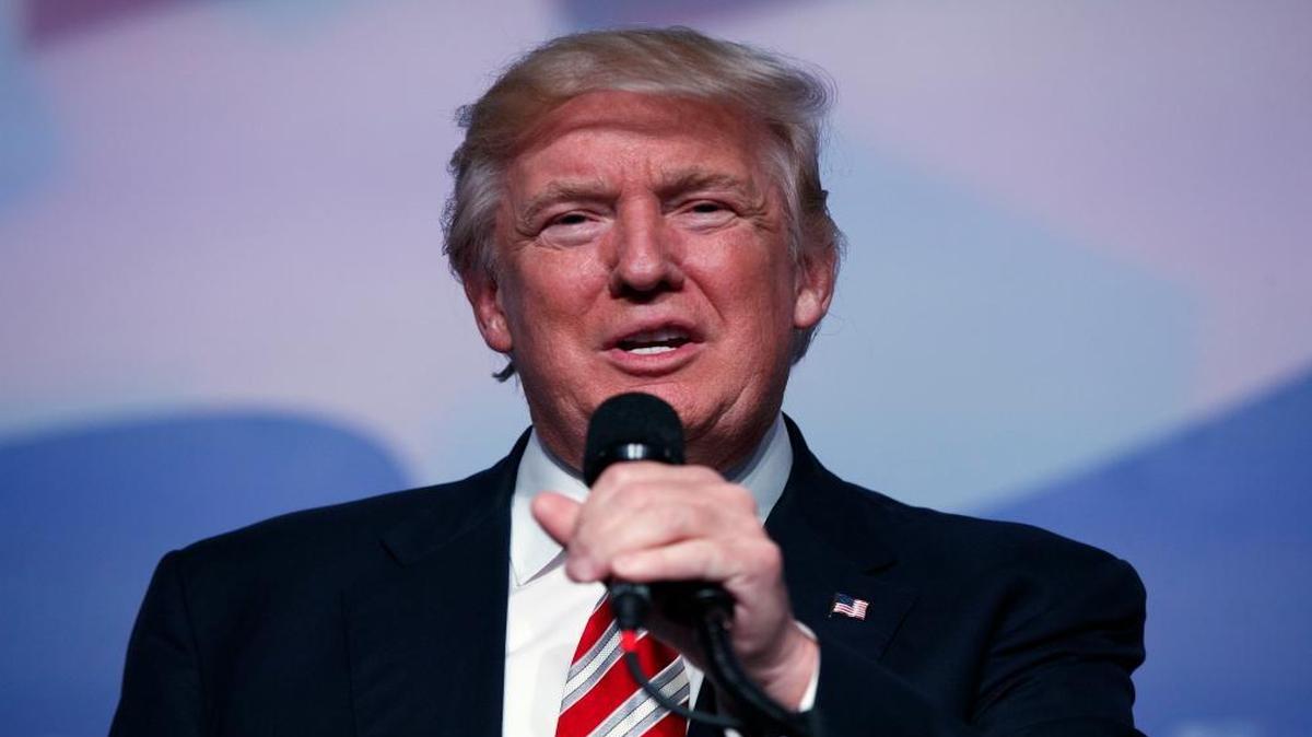 Republican presidential candidate Donald Trump speaks to the Values Voter Summit on Friday, Sept. 9, 2016, in Washington.