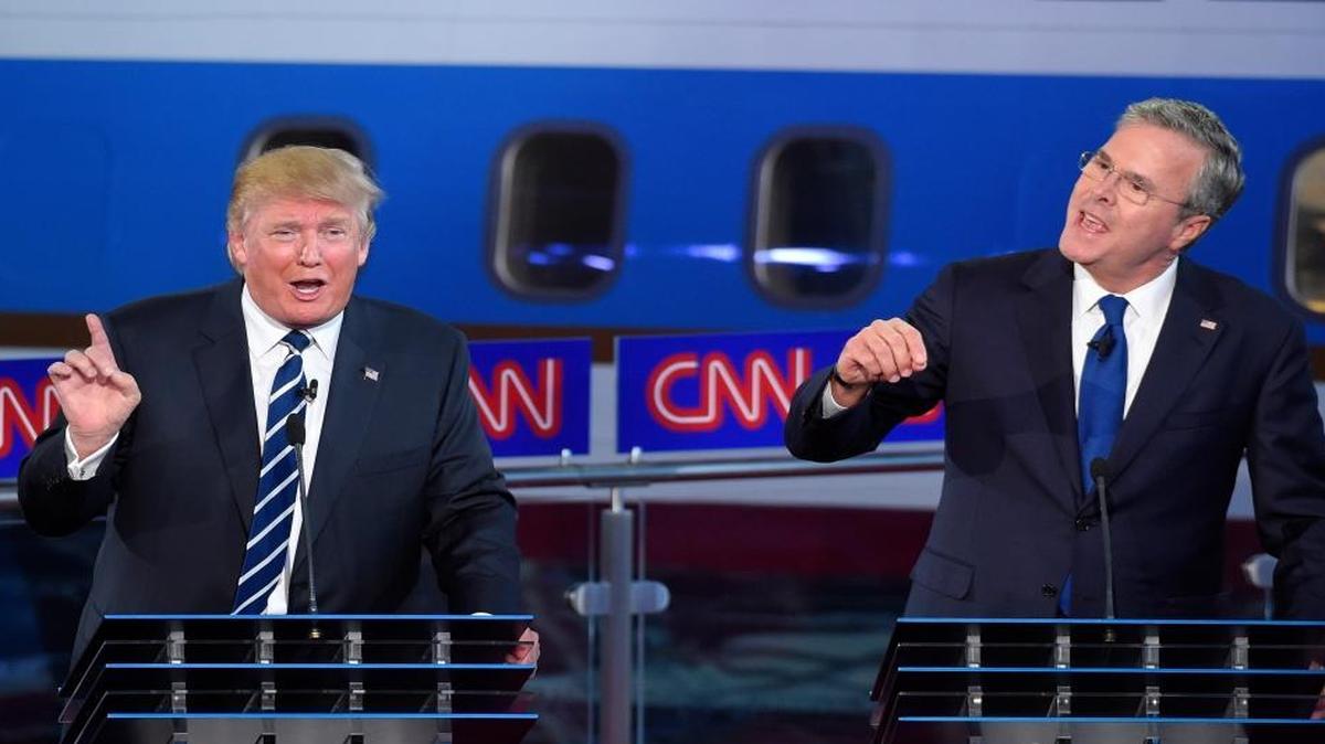 
“As relates to my brother, there’s one thing I know for sure, he kept us safe,” said former Florida Gov. Jeb Bush during the CNN Republican presidential debate at the Ronald Reagan Presidential Library and Museum on Sept. 16, 2015, in Simi Valley, Calif.
