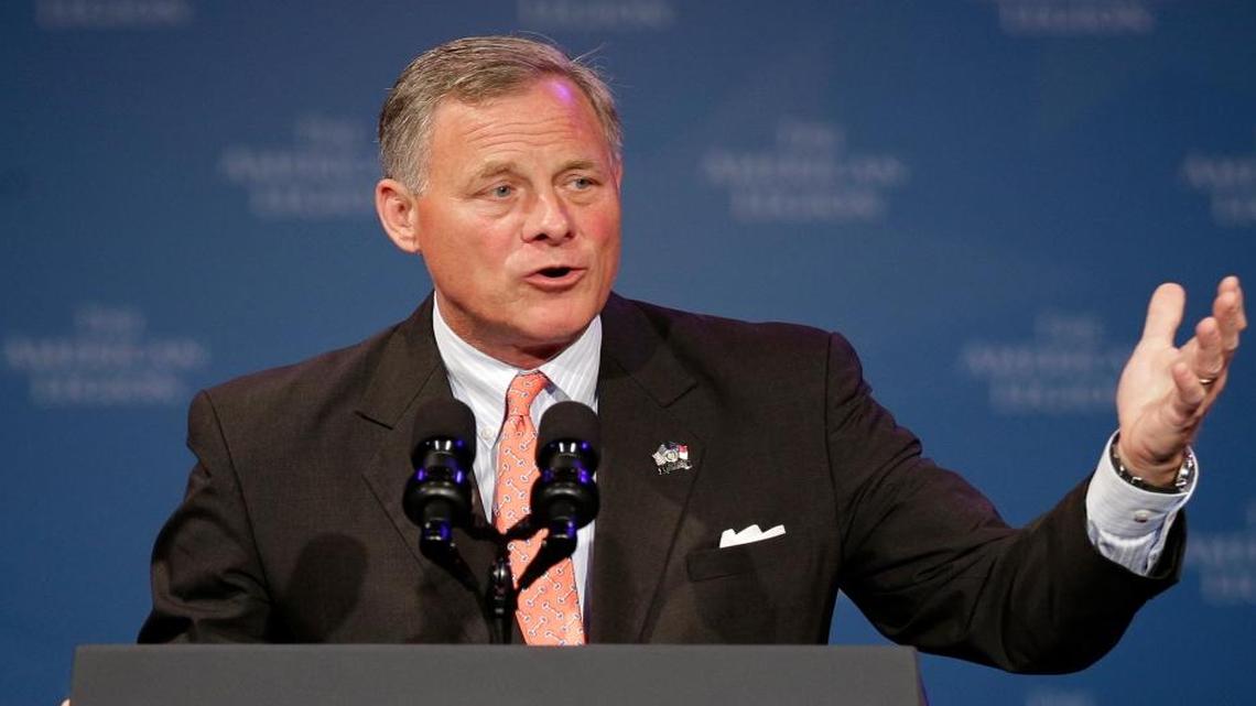 In this Aug. 26, 2014, photo Sen. Richard Burr, R-N.C. speaks during the American Legion national convention in Charlotte, N.C.