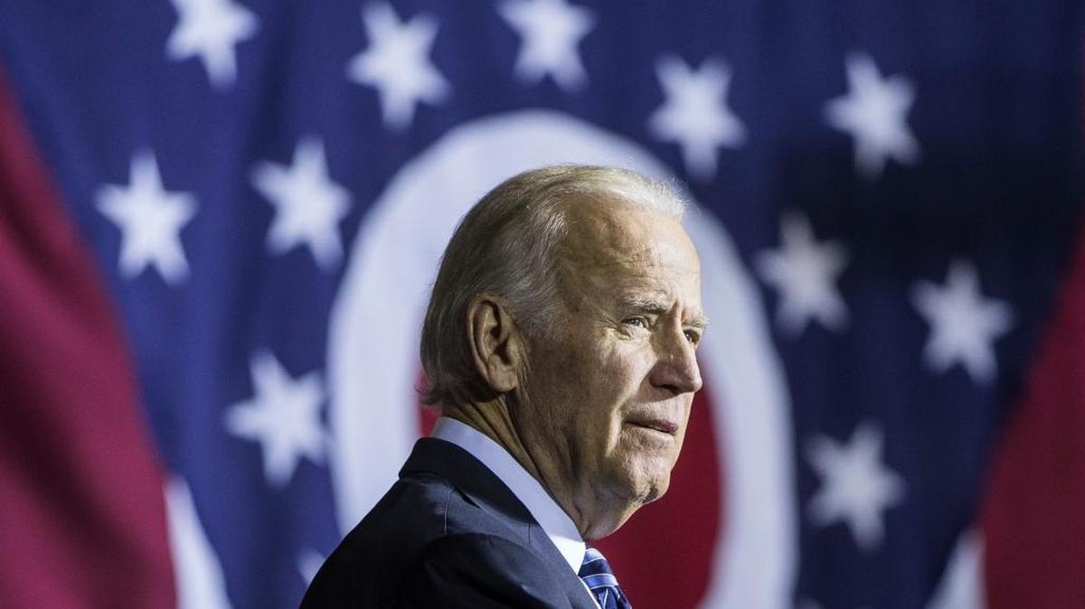 Vice President Joe Biden campaigns for Democratic presidential candidate Hillary Clinton at the Sinclair Community College Automotive Technology Building, Monday, Oct. 24, 2016, in Dayton, Ohio.
