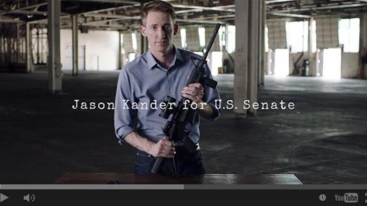 Democratic U.S. Senate candidate Jason Kander assembles an AR-15 rifle while calling for gun background checks in his latest television commercial.
